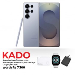 Samsung Galaxy S25 Ultra Titanium Silverblue & Free Baseus Intelligent T2 Anti-Loss Device + CHARGER + Hifuture Apex Smart Watch