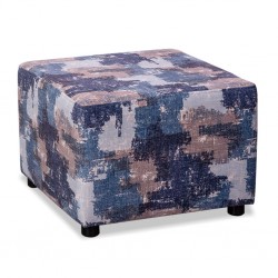Premiere Ottoman 1 Blue/Beige Pattern