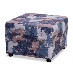 Premiere Ottoman 1 Blue/Beige Pattern