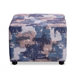 Premiere Ottoman 1 Blue/Beige Pattern