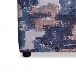 Premiere Ottoman 1 Blue/Beige Pattern