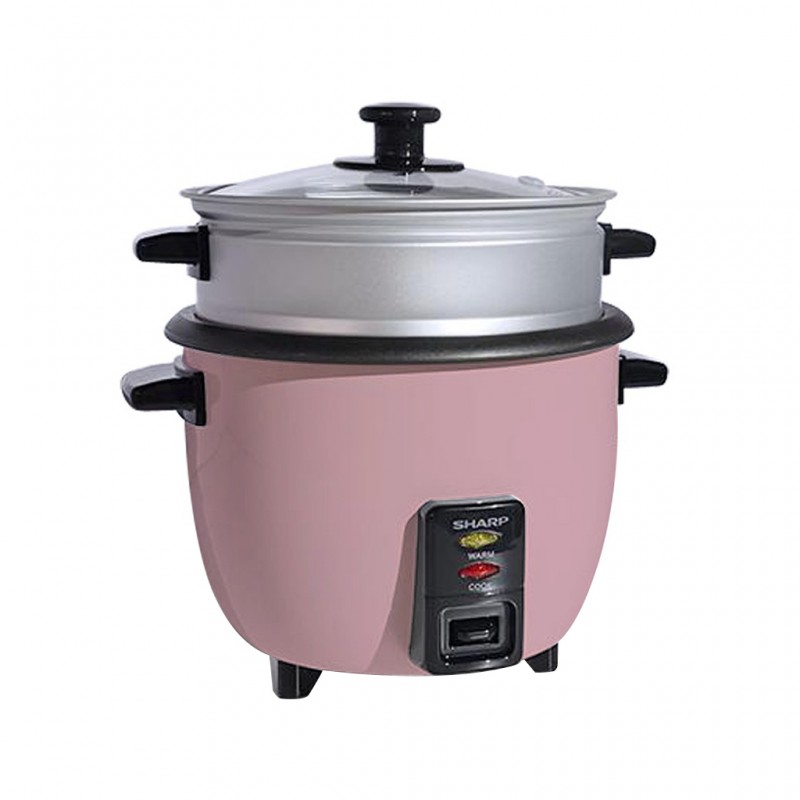 Sharp KS-H108G-P3 1L 2YW Pink Rice Cooker With Steamer & Glass Lid "O"