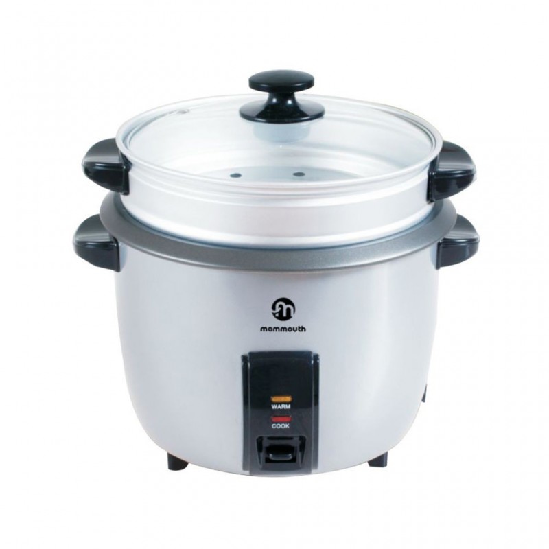 Mammouth MRC280S 2.8L Silver Grey Rice Cooker With Glass Lid & Steamer Mammouth MRC280S 2.8L Silver Grey Rice Cooker With Glass Lid & Steamer