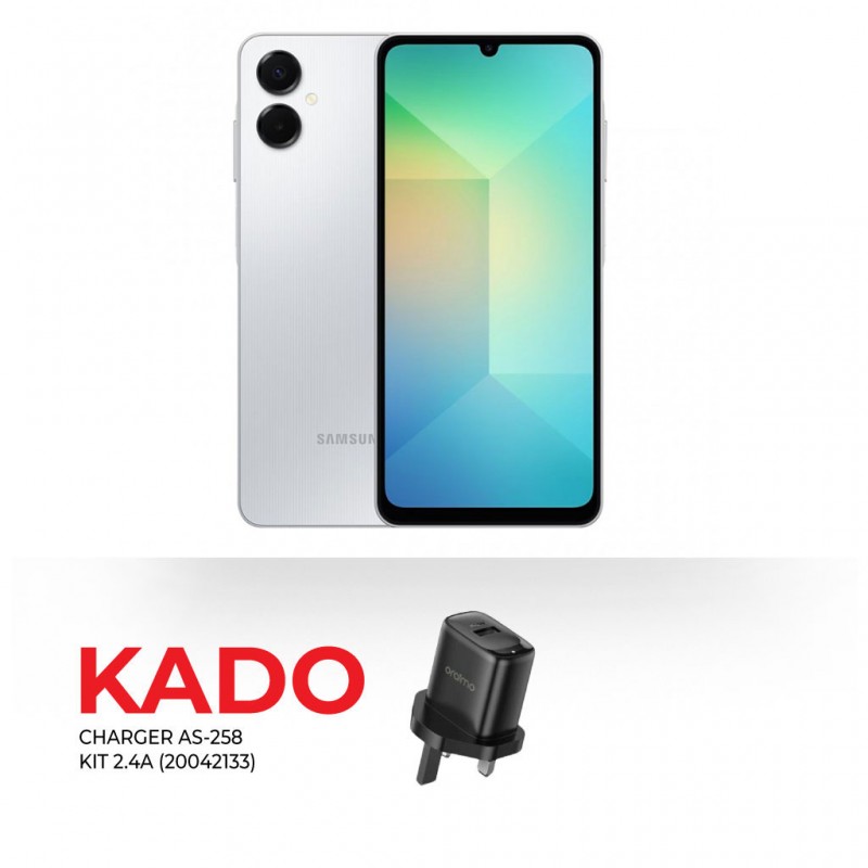 Samsung Galaxy A06 5G 128GB GRAY SMA066BZA & Free CHARGER AS-258 KIT 2.4A Samsung Galaxy A06 5G 128GB GRAY SMA066BZA & Free CHARGER AS-258 KIT 2.4A