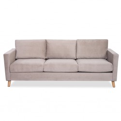 Oliver Sofa 3 Seater In Beige Fabric