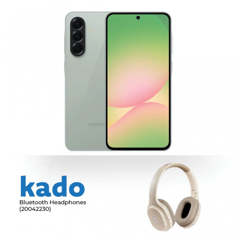 Samsung Galaxy A56 5G (8GB+256GB) Green & Free Volkano Pebble Series Bluetooth Headphones Khaki Samsung Galaxy A56 5G (8GB+256GB) Green & Free Volkano Pebble Series Bluetooth Headphones Khaki