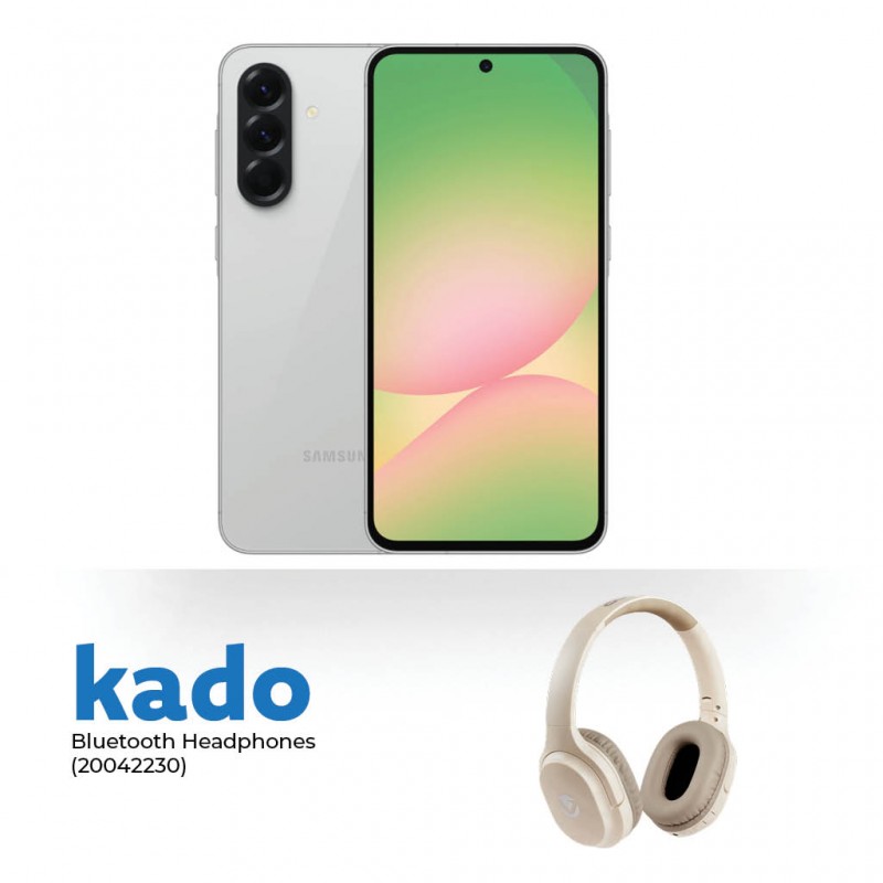 Samsung Galaxy A56 5G (8GB+256GB) Grey & Free Volkano Pebble Series Bluetooth Headphones Khaki Samsung Galaxy A56 5G (8GB+256GB) Grey & Free Volkano Pebble Series Bluetooth Headphones Khaki