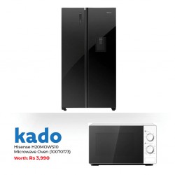 Hisense RS519N4WBF Refrigerator & Free Hisense H20MOWS10 Microwave Oven