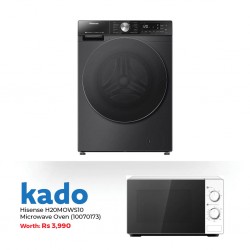 Hisense WF5S1245BB Washing Machine & Free Hisense H20MOWS10 Microwave Oven