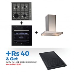 Defy DHG602 Built-in Hob + Defy DBO489E Built-in Oven + Defy DCH317 Cooker Hood & Get Defy AGP 2001 CB Griddle Pan
