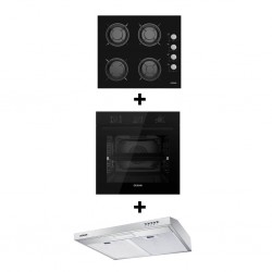 Ocean OHGGR64NPROLSV Built-in Hob + Ocean OOER611NCF1CEZ Built-in Oven + Ocean OCSCHV64ICEZ Cooker Hood