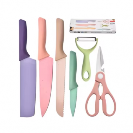 6 Pcs Kitchen Knife In Color Box