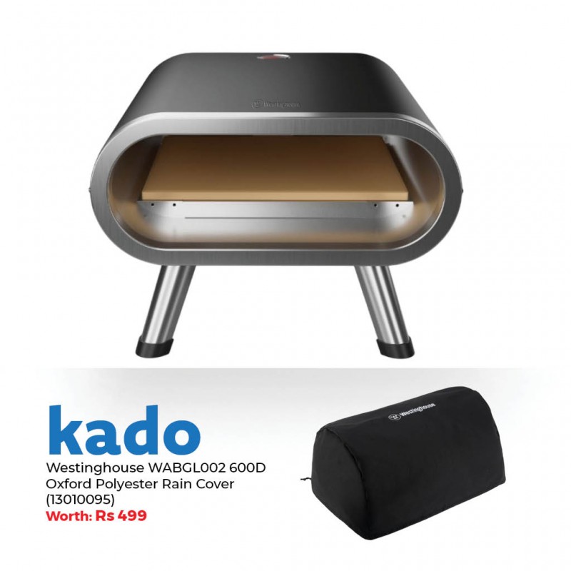 Westinghouse WBGLEG1201B18 Black Electric Pizza Maker & Free Westinghouse WABGL002 600D Oxford Polyester Rain Cover