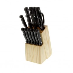 Pradel Essentials 17pcs Wooden Block Knives & Accessories 3 Rivets Handles - PCOT001022 "O"