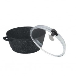 Pradel Estia 20cm Stone Style Casserole With Glass Lid - P0002365/59398M "O"