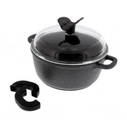 Pradel Estia 20cm Stone Style Casserole With Glass Lid - P0002365/59398M "O"