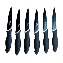 Pradel Set Of 6 Black Non-Stick Blade Knives P0001515/CC006N "O"