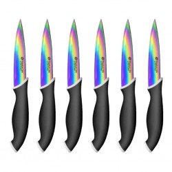 Pradel Set Of 6 Steak Knives 10cm Blade Titanium Coating  - P0001618/CTI006 "O"