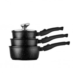 Pradel Premium 16/18/20cm Set Of 3 Saucepans Cast Aluminium Removable Handle - PCUI001031 "O"