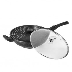 Pradel Premium 32cm Stone Style Wok With Glass Lid P0001233/52885M "O"