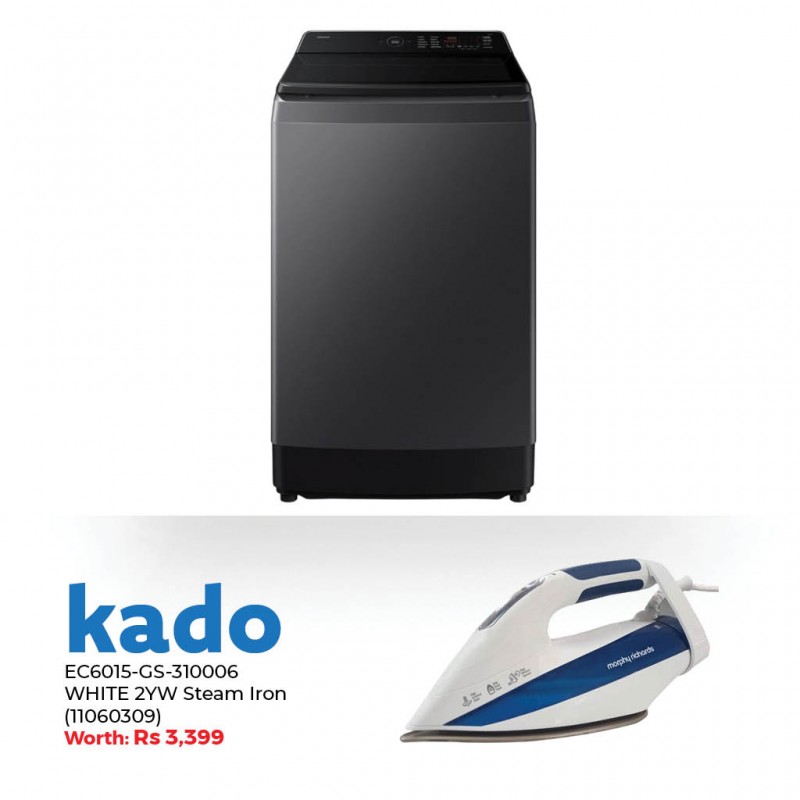 Samsung WA80F13S5CNQ Washing Machine & Free Morphy Richards EC6015-GS-310006 WH 2YW Steam Iron