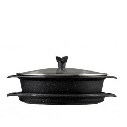 Pradel Premium 33 x 25cm 3pcs Oval Pot Cast Aluminium With Glass Lid PCUI001027  "O"