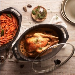 Pradel Premium 39 x 28cm 3pcs Oval Pot Cast Aluminium With Glass Lid PCUI001028 "O"