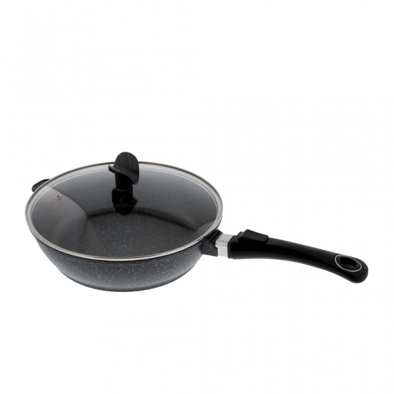 Pradel Estia 24cm Stone Style Saute Pan With Glass Lid - P0002361/59391M "O"