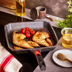 Pradel Volna 26x26cm Stone Look Grill Pan Removable Handle - P0001772/92382M "O"