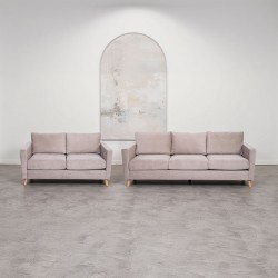 Oliver Sofa 3 Seater + Oliver Sofa 2 Seater In Beige Fabric