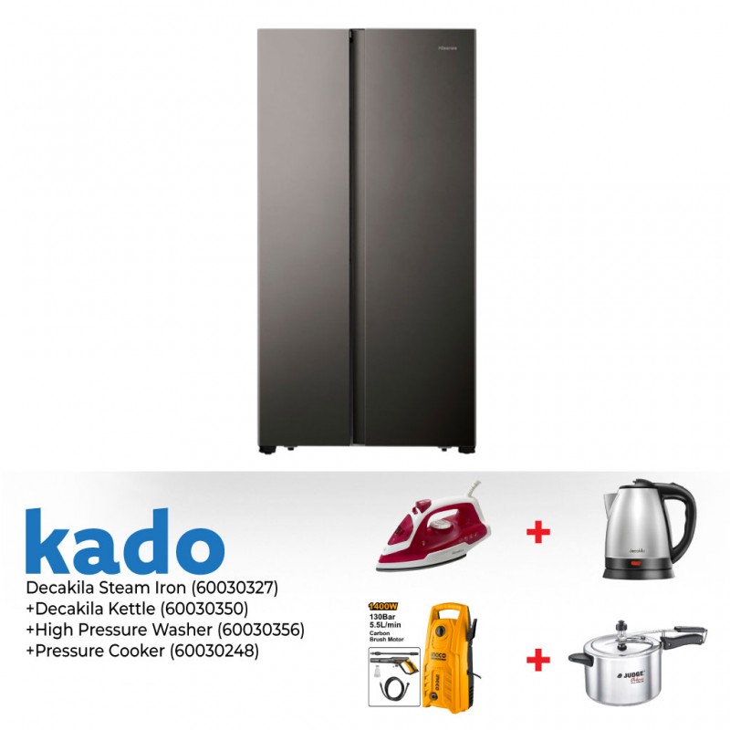 Hisense RS677N4FSF Refrigerator & Free Ingco High Pressure Washer + Decakila Steam Iron + Decakila Kettle