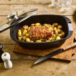 Pradel Premium 39 x 22cm Baking Dish Cast Aluminium With Glass Lid - PCUI001033 "O"