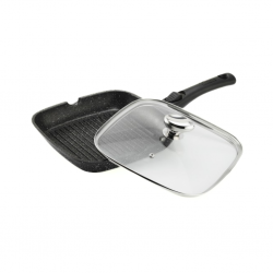 Pradel Premium 24x24cm Grill Pan Cast Aluminium Removable Handle With Glass Lid - PCUI001021 "O"