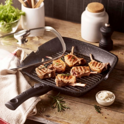Pradel Premium 28x28cm Grill Pan Cast Aluminium Removable Handle With Glass Lid - PCUI001022 "O"