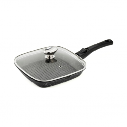 Pradel Premium 28x28cm Grill Pan Cast Aluminium Removable Handle With Glass Lid - PCUI001022 "O"