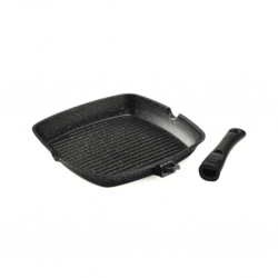 Pradel Premium 28x28cm Grill Pan Cast Aluminium Removable Handle With Glass Lid - PCUI001022 "O"