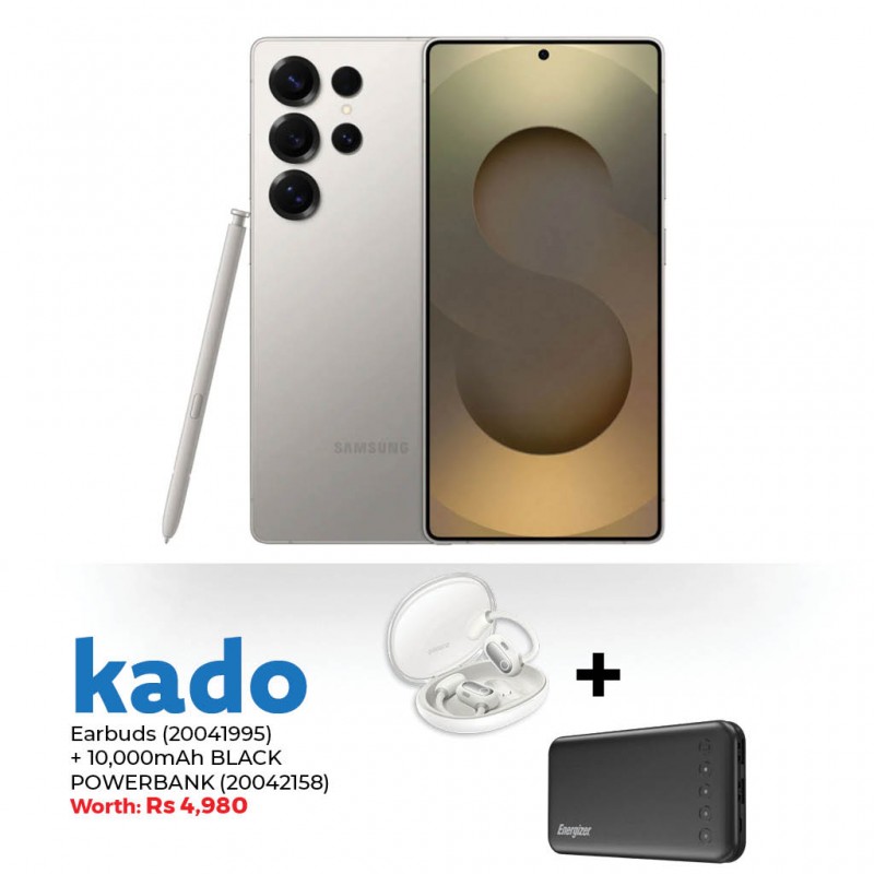 Samsung Galaxy S25 Ultra Gray & Free Baseus Eli Sport 1 Open-Ear Tws Earbuds + ENERGIZER 10,000mAh POWERBANK