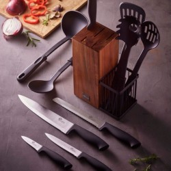 Pradel Essentials 10pcs Knives & Utensil Block Soft PP Black Handles - PCOT001029 "O"
