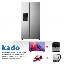 Hisense RS650N4AC2 Refrigerator & Free Hisense 32 LED TV + Hisense Air Fryer + Decakila Kettle + Decakila Steam Iron