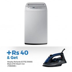 Samsung WA70H4000SG Washing Machine & Morphy Richards EC1732 310005 Black 2YW Steam Iron