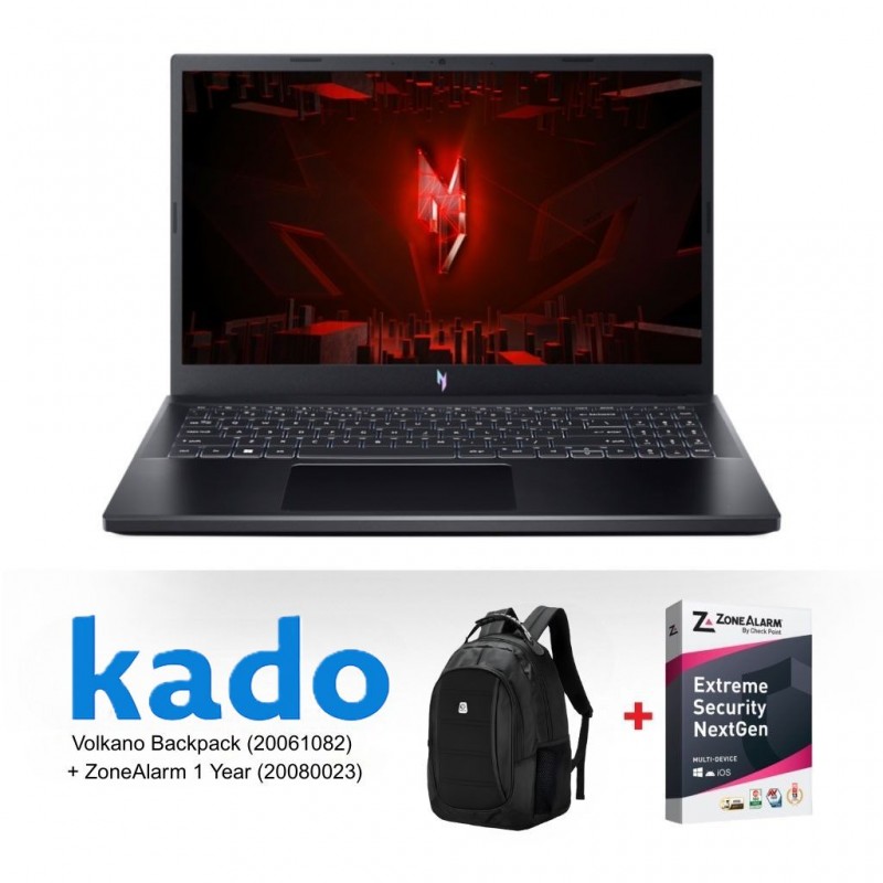 Acer Nitro V 15 Gaming Core i7-13620H ANV15-51-79HH & Free ZoneAlarm Security 1 Device 1 year + Volkano Argan Backpack
