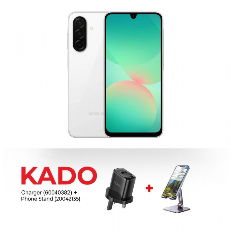 Samsung Galaxy A26 5G(6GB+128GB) White & Free CHARGER AS-258 KIT 2.4A + PHONE STAND AS-T627