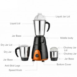 Rico MG123 3 S/S Jars 550W Mixer Grinder 3YW On Motor