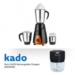 Rico MG123 3 S/S Jars 550W 2YW Mixer Grinder & Free Rico CH2113 Rechargeable Chopper Worth Rs 890