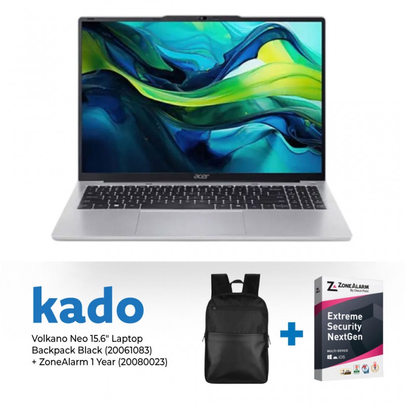 Acer Aspire Lite 16 & Free ZoneAlarm Extreme Security + Volkano Panama 15.6'' Laptop Backpack Black