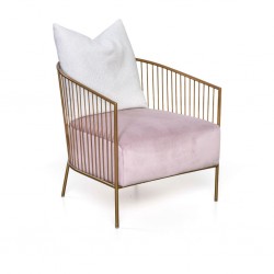 Bottega Armchair In Gold Metal Frame