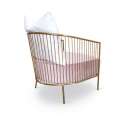 Bottega Armchair In Gold Metal Frame