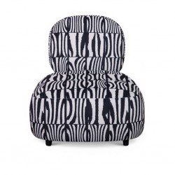 Oren Armless Chair In Black & White Fabric
