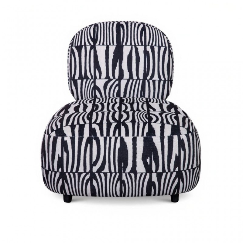 Oren Armless Chair In Black & White Fabric Oren Armless Chair In Black & White Fabric