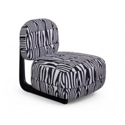 Oren Armless Chair In Black & White Fabric